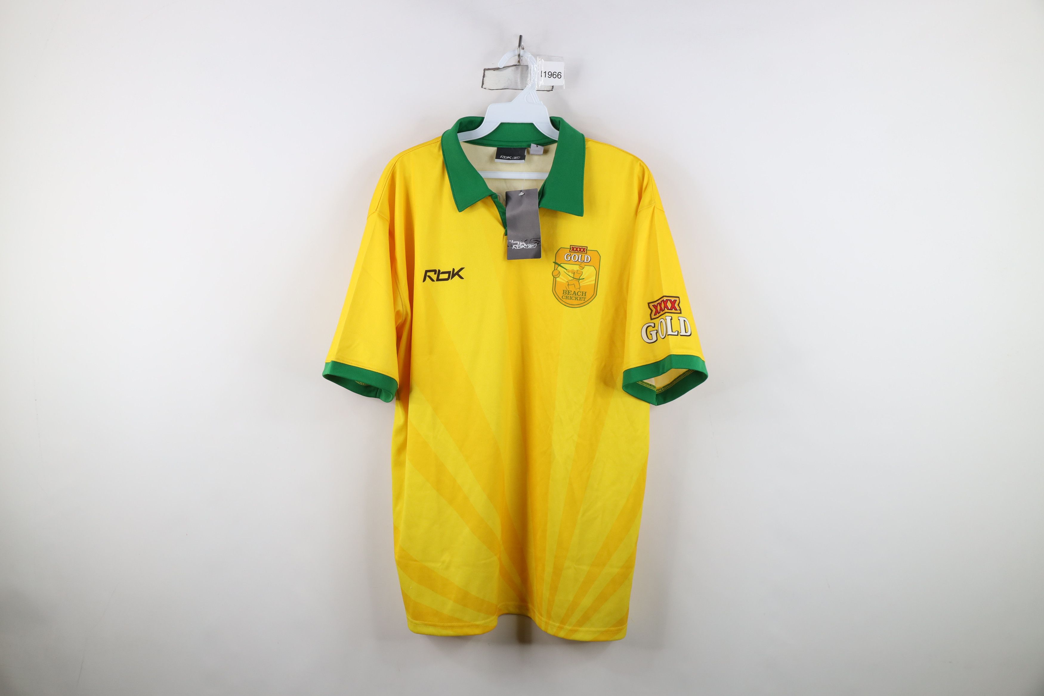 Reebok Deadstock Vtg Y2K 2004 Reebok Gold Beach Cricket Jersey Polo Size US S / EU 44-46 / 1 - 1 Thumbnail