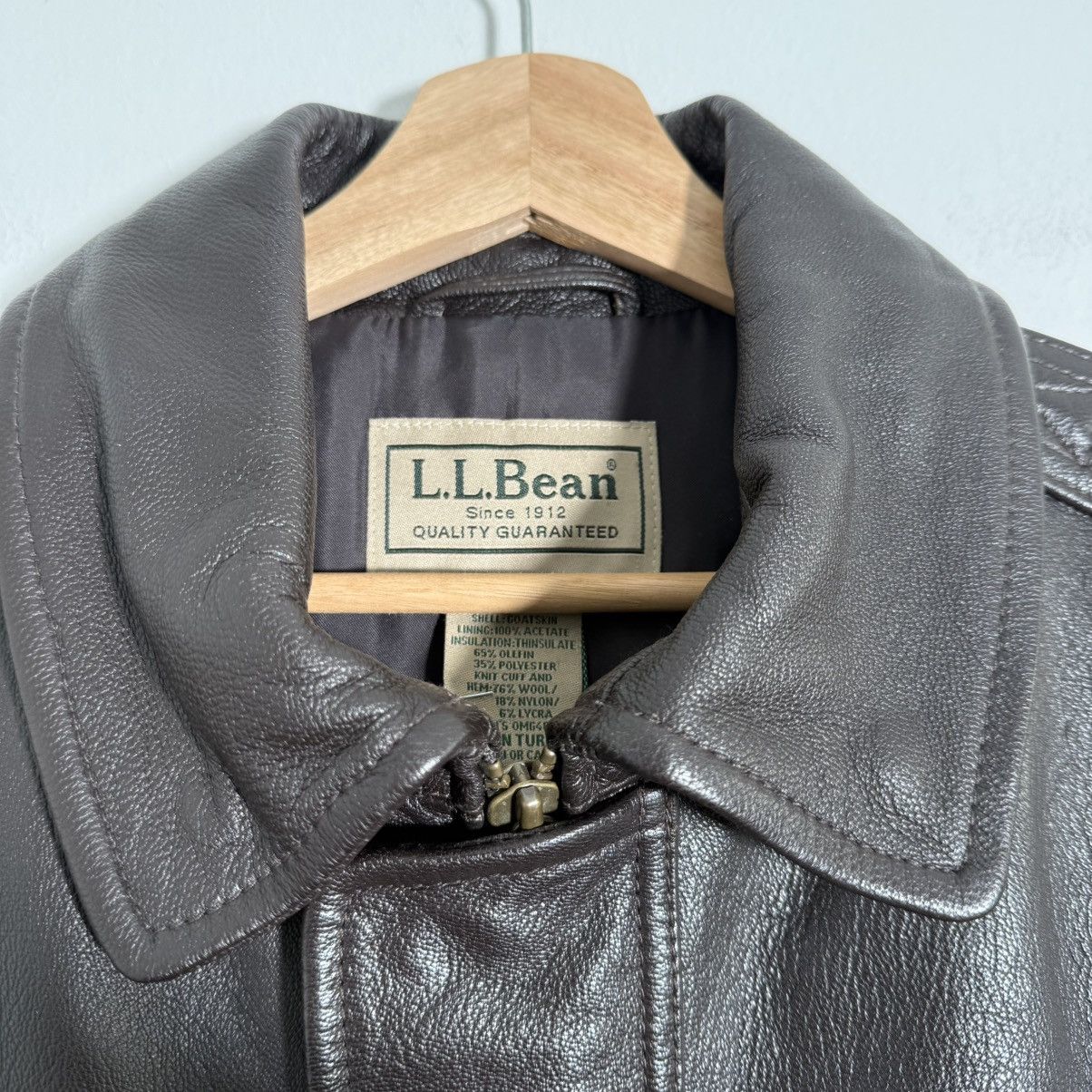 L.L. Bean Vintage LL Bean A2 Leather Flight Jacket Black Rare Sz Large Size US L / EU 52-54 / 3 - 5 Thumbnail
