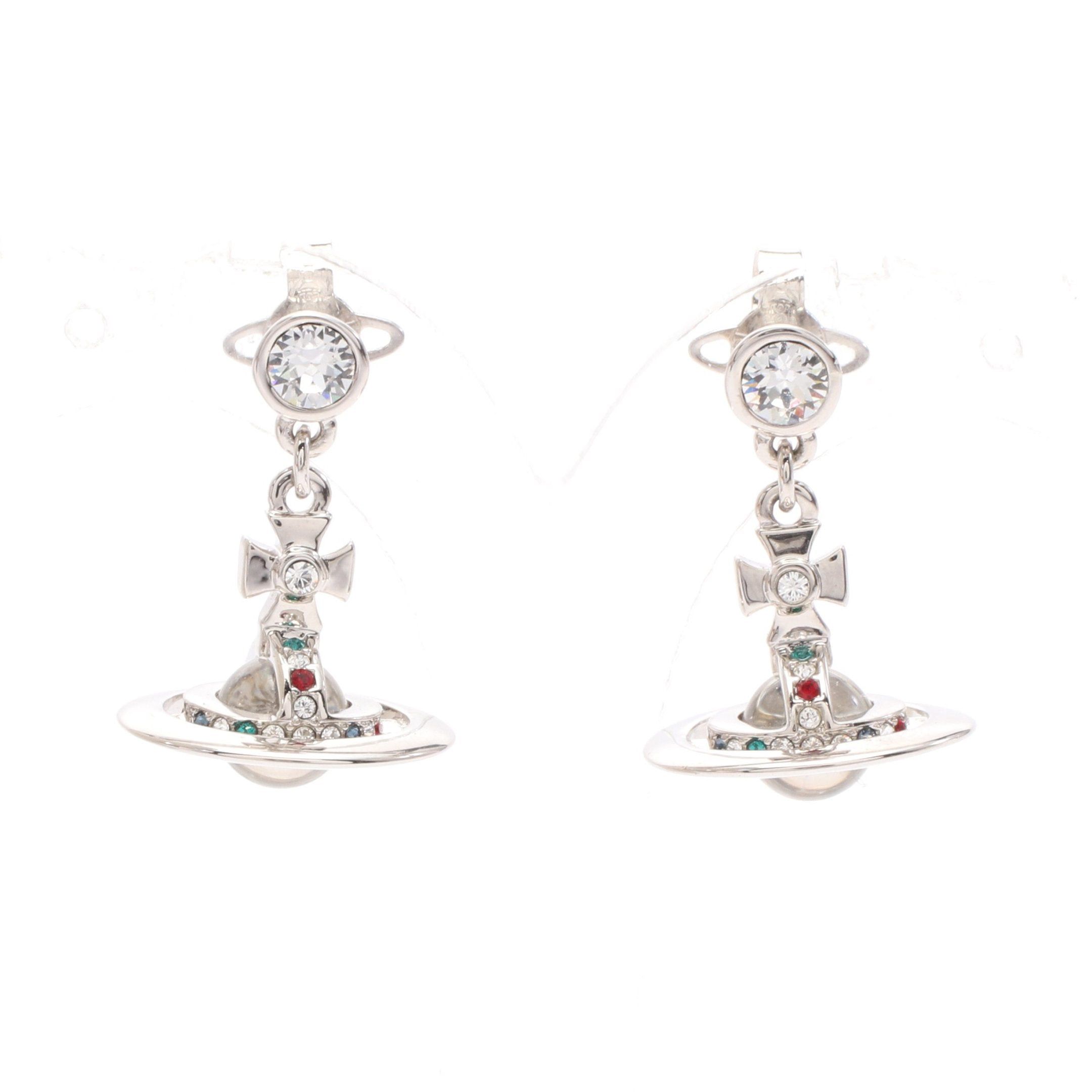 Vivienne Westwood Vivienne Westwood Orb Earrings Rhinestone Silver Multicolor Size ONE SIZE - 1 Thumbnail