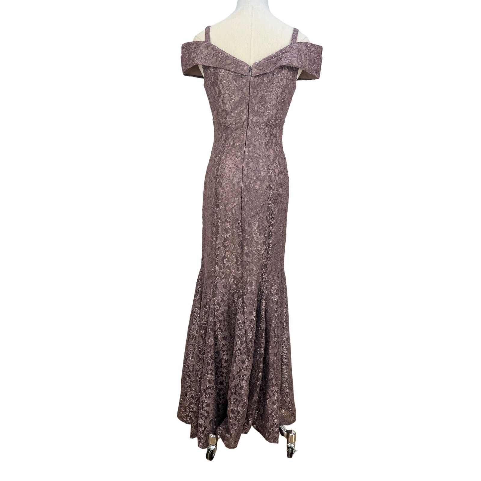 Other R & M Richards Lace Off The Shoulder Gown Dress Lavender Size S / US 4 / IT 40 - 8 Thumbnail