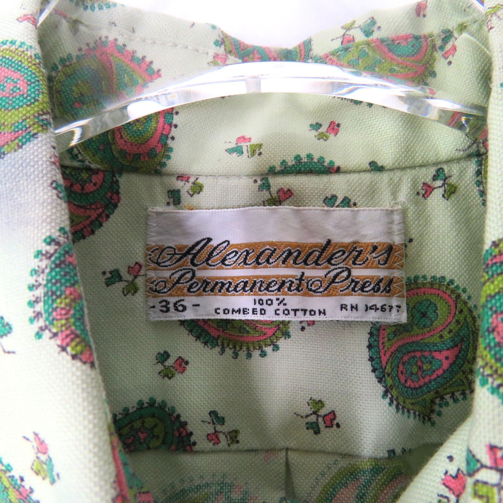 Vintage 70s Vintage Green Paisley Retro Button Down Blouse Medium Size M / US 6-8 / IT 42-44 - 7 Thumbnail