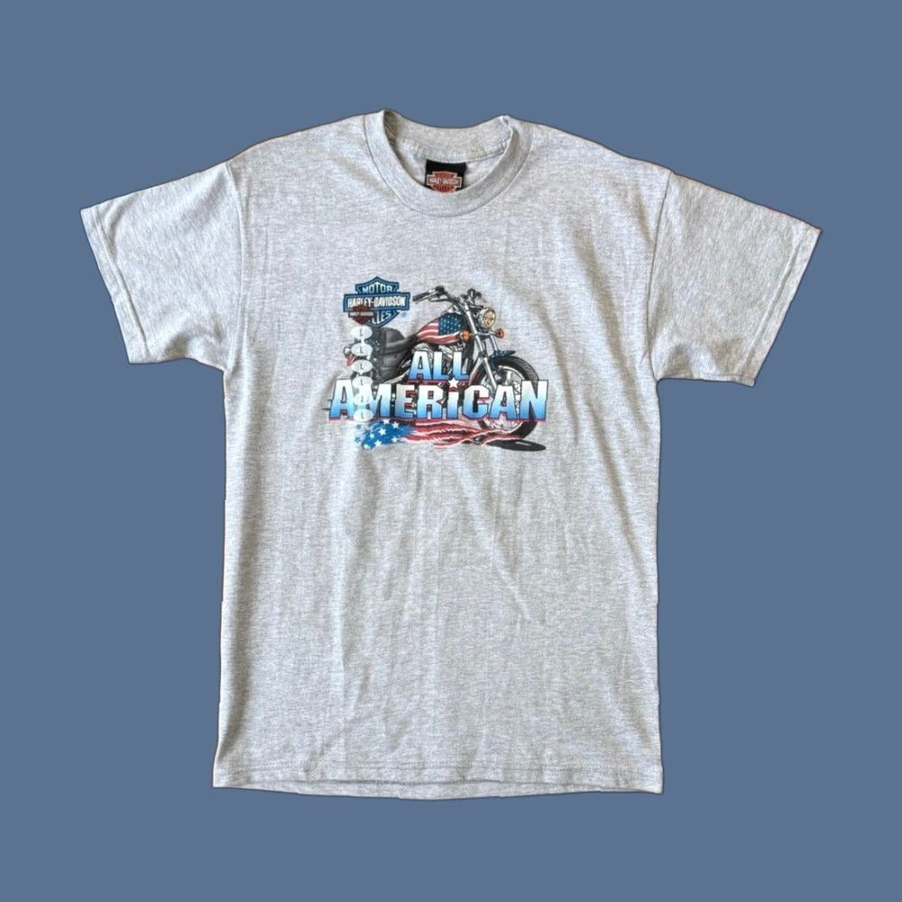 Harley Davidson VINTAGE Harley Davidson T-Shirt Women L Gray 90s Biker Grunge NWT NWT - wait, ensure only original words and no extra. Size L / US 10 / IT 46 - 1 Thumbnail