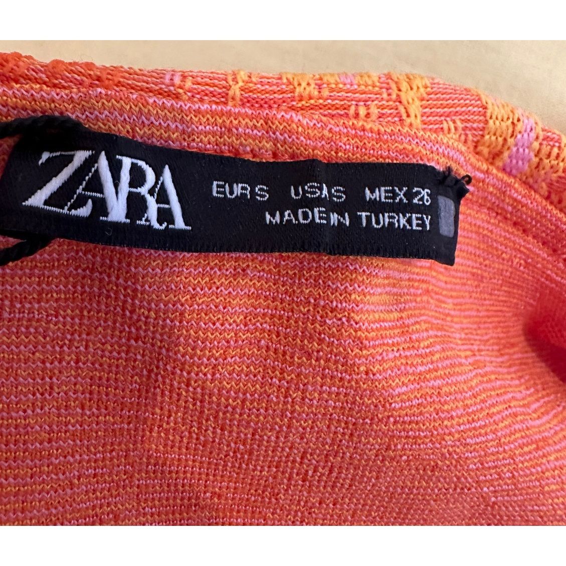 Zara Stretch Zara Jacquard Paisley Ruffle Top Orange Pink size S Size S / US 4 / IT 40 - 16 Thumbnail