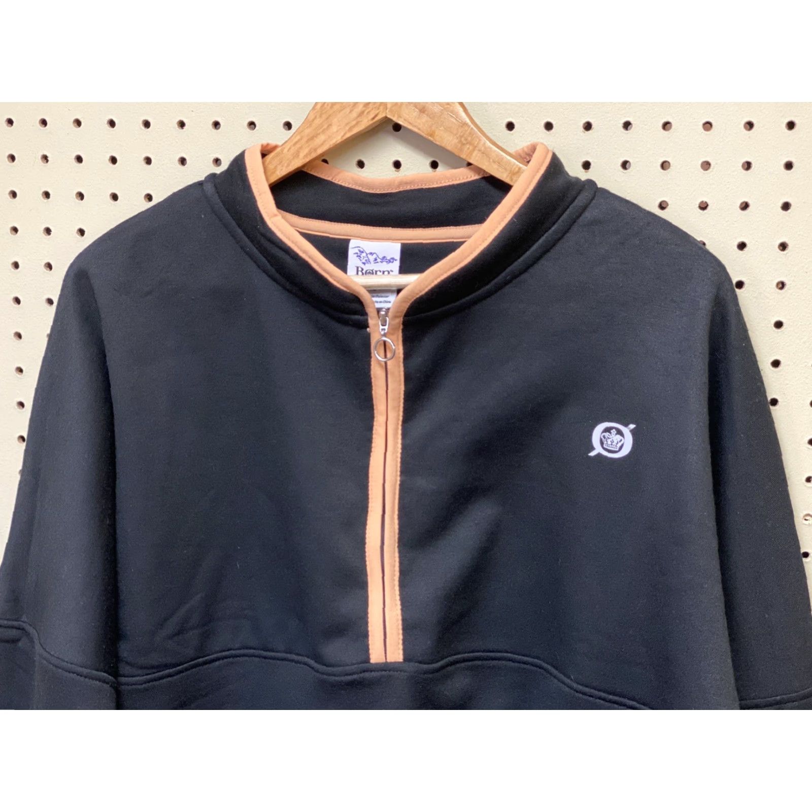 Born Born XL Black 1/4 Zip Long Sleeve Pullover Fleece Women’s Shirt Relaxed Casual Activewear Size XL / US 12-14 / IT 48-50 - 2 Thumbnail