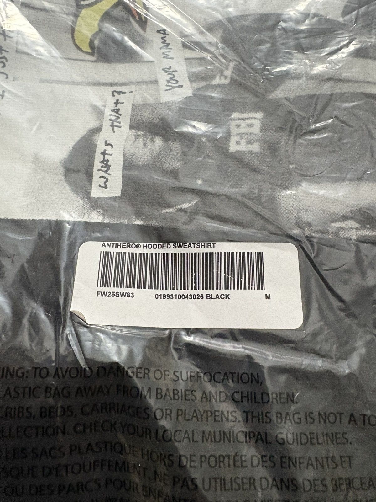 Antihero × Supreme Supreme ANTIHERO Hooded Sweatshirt (FW25) Black Size US M / EU 48-50 / 2 - 5 Thumbnail