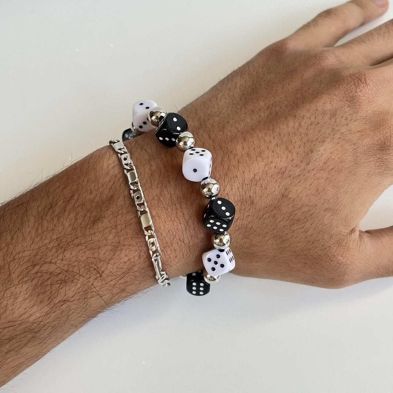 Other y2k 2000s dice grunge punk black and white bracelet Size ONE SIZE - 1 Thumbnail