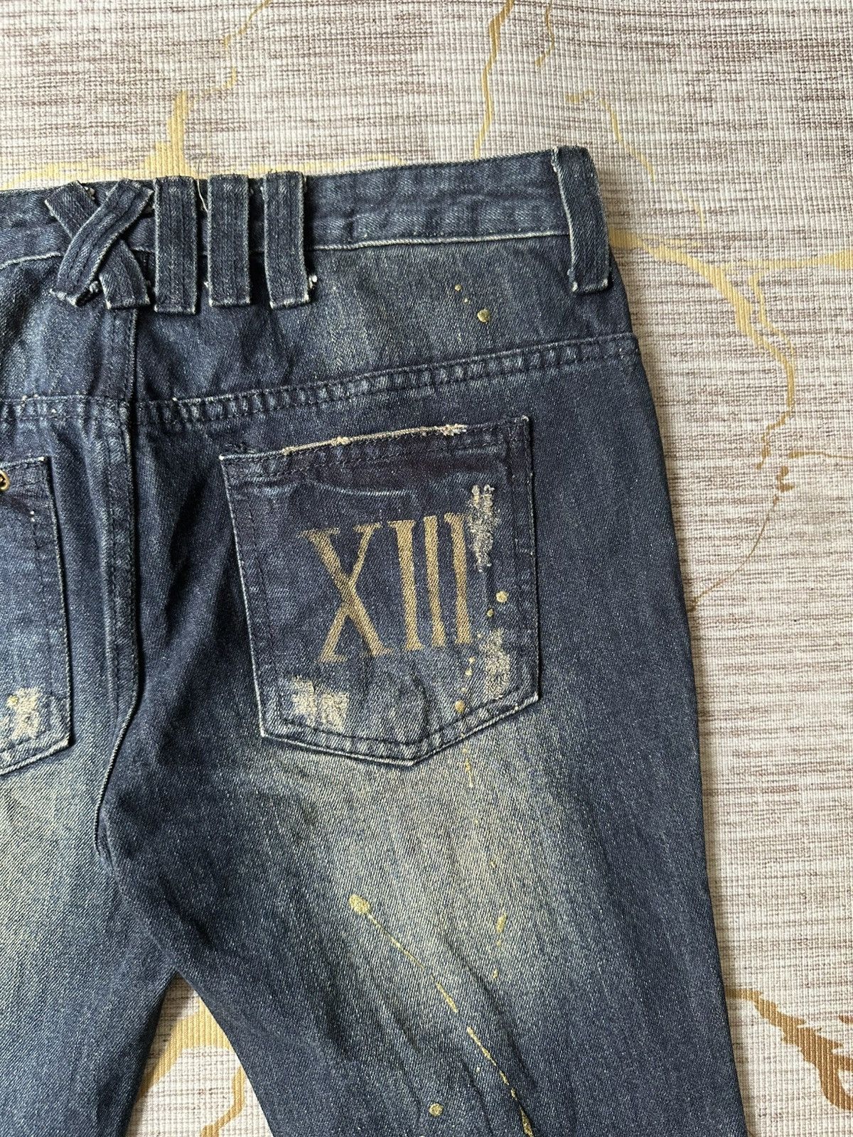 Japanese Brand FLARE Thirteen Japan Claw Marks Lowrise Design Denim Size US 29 - 17 Thumbnail