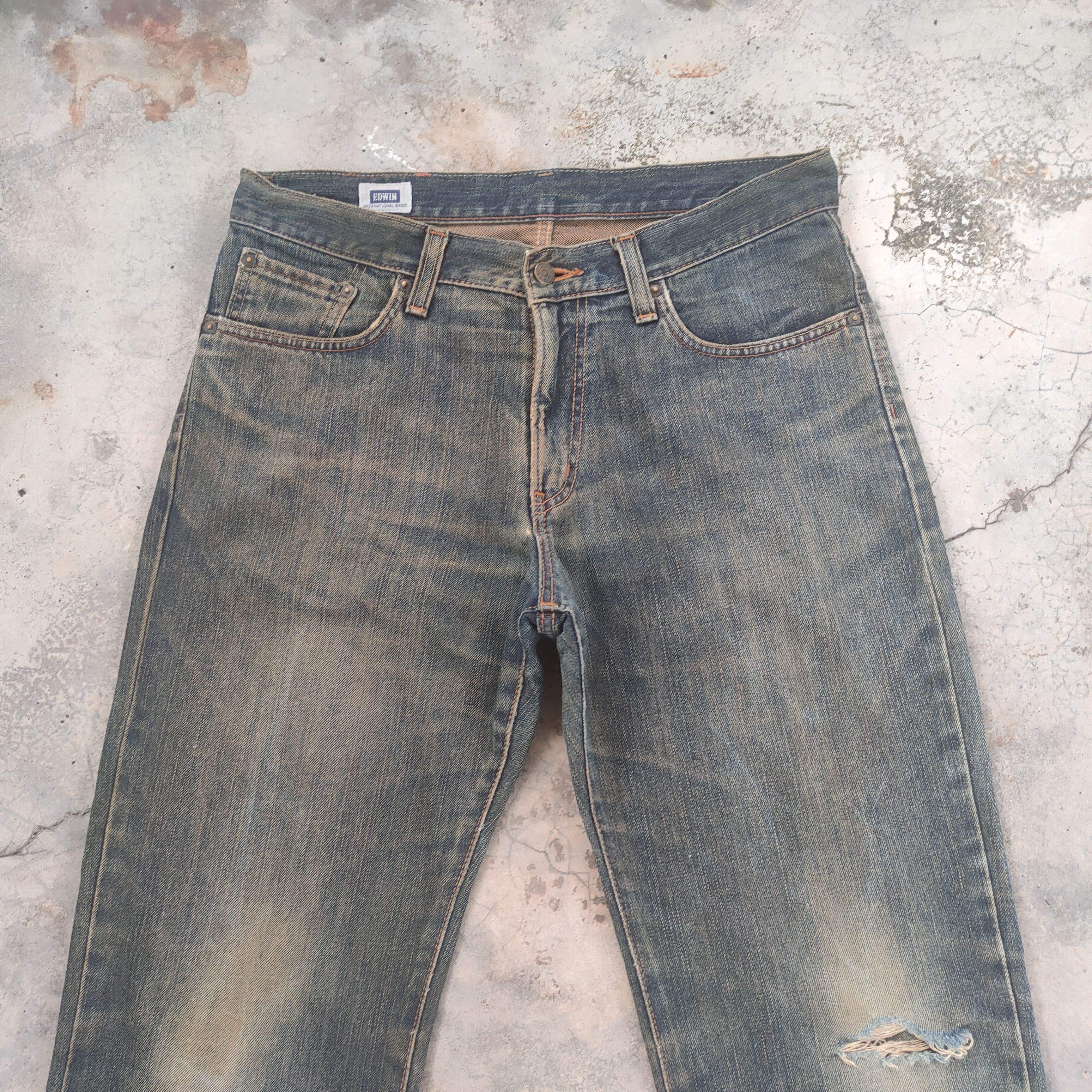 Edwin W34 VINTAGE EDWIN RUSTY DISTRESSED FADED JEANS PANTS Size US 34 / EU 50 - 4 Thumbnail