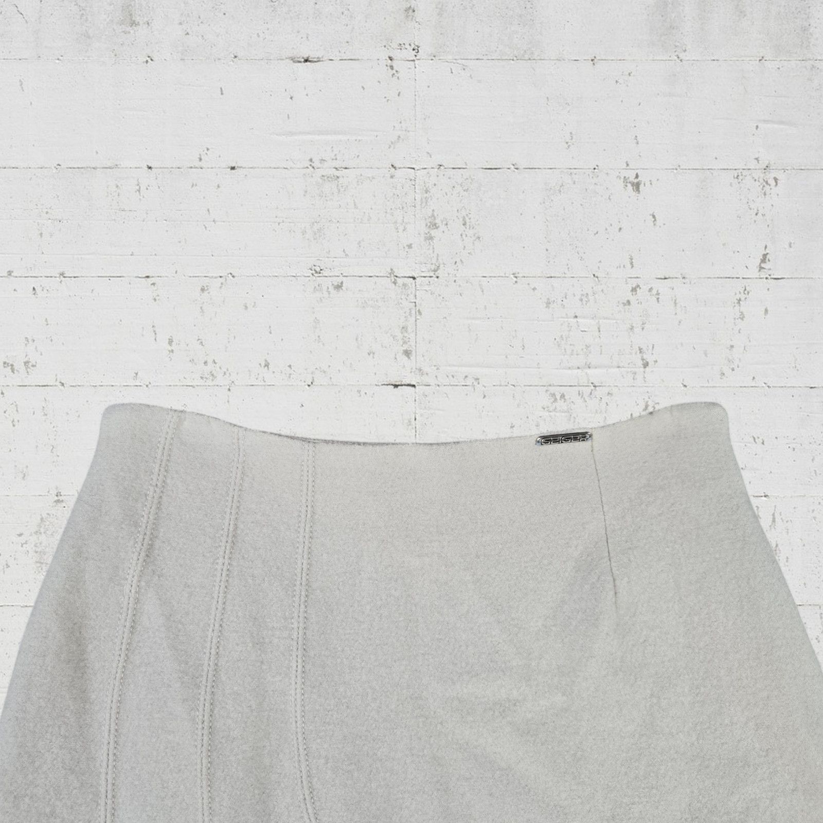 Vintage 90s Vintage Cream Embroidered Wool Skirt Size 40 Size 32" / US 10 / IT 46 - 3 Thumbnail