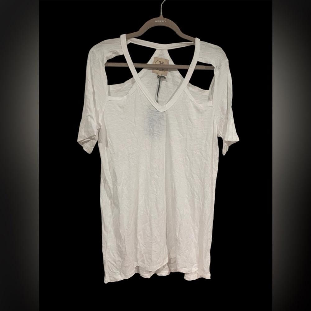 Chase Authentics NWT CHASER White Cold Shoulder Cut Out Slub Size Large Size L / US 10 / IT 46 - 1 Thumbnail