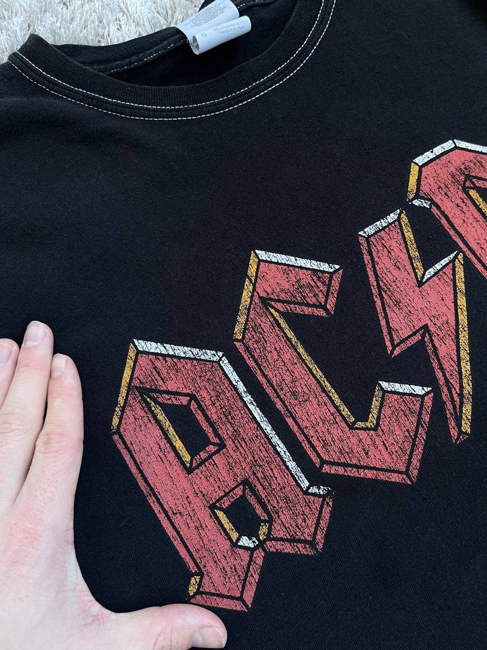 Band Tees Vintage AC/DC Rock 90s faded T Shirt Size US L / EU 52-54 / 3 - 5 Thumbnail