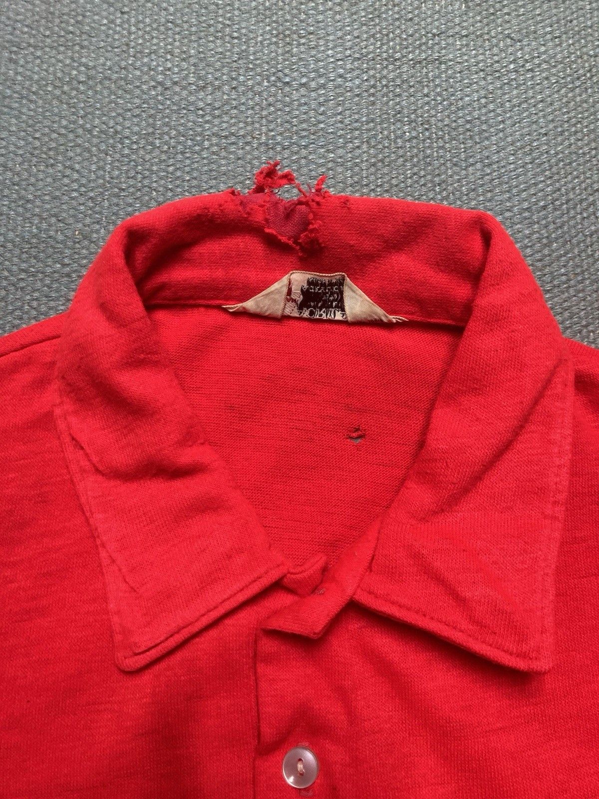 Vintage 1960s short sleeve polo shirt acrylic crimson adult medium Size US M / EU 48-50 / 2 - 4 Thumbnail
