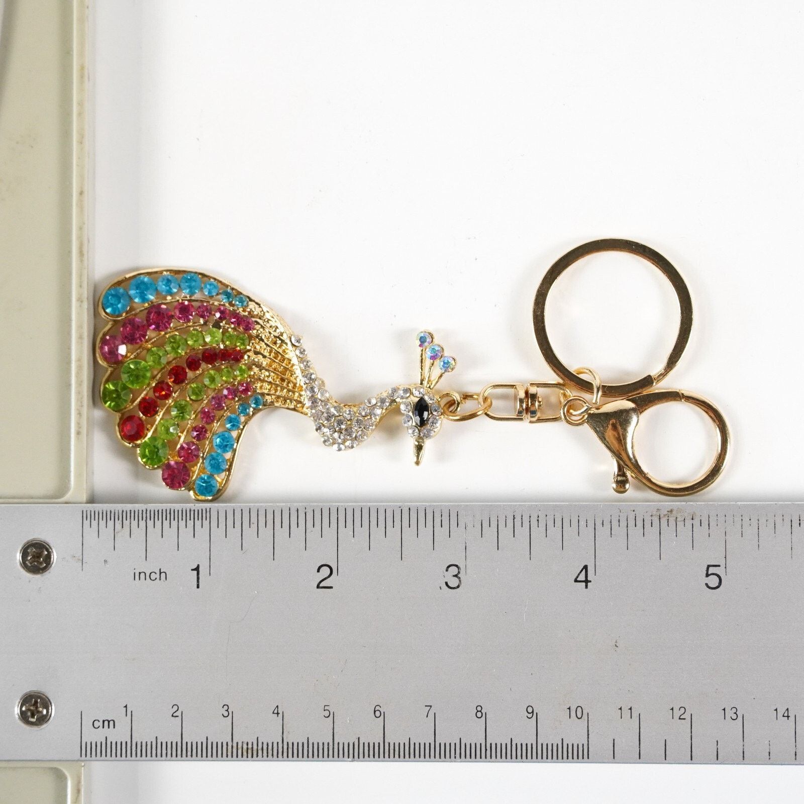 Other Peacock Rhinestone Keychain Keyring Bird Pendant Key Chain Size ONE SIZE - 5 Thumbnail