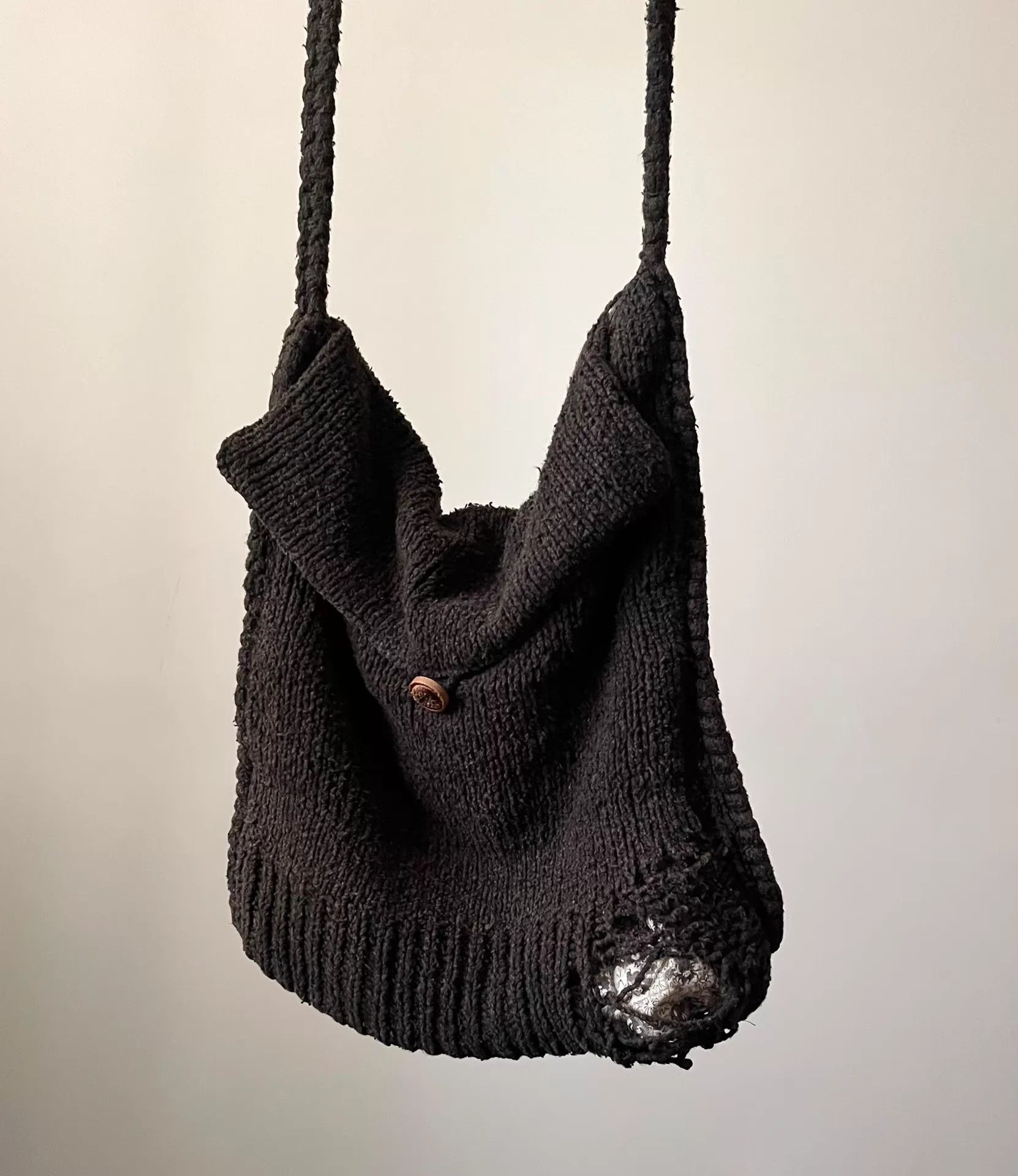 Number (N)ine Number (N)ine 03AW Grunge Scab Knit Crossbody Bag Size ONE SIZE - 2 Thumbnail
