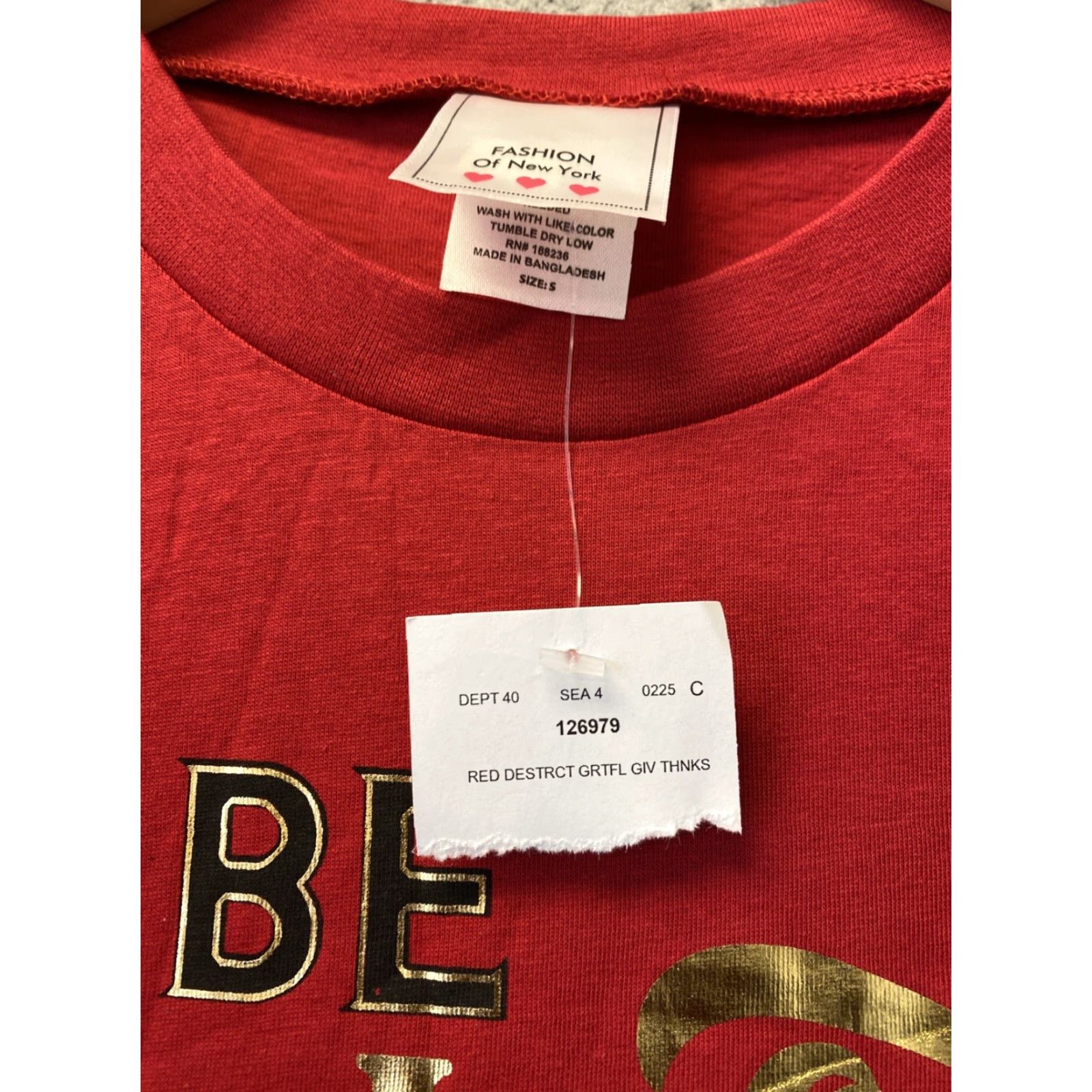 Vintage VINTAGE Nee York Fashion Women's T-Shirt Size S Red Graphic Casual Short Sleeve Crew Neck Slim Fit All Seasons Size S / US 4 / IT 40 - 3 Thumbnail