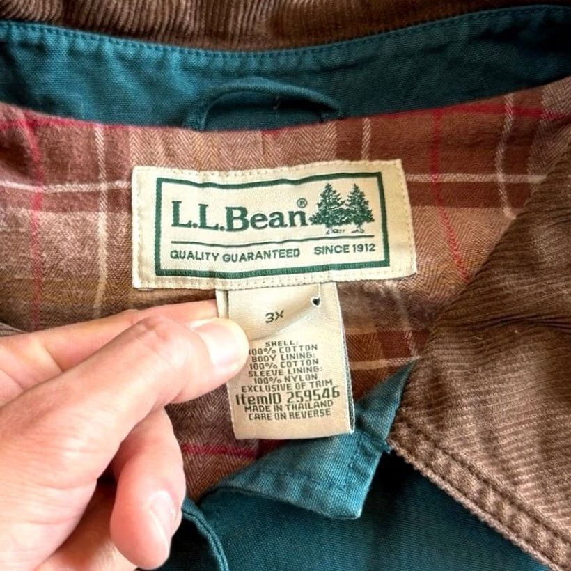 Vintage VINTAGE L.L. Bean Coat 3XL Teal Blue Corduroy Plaid Lined Womens Size XXL / US 16-18 / IT 52-54 - 4 Thumbnail