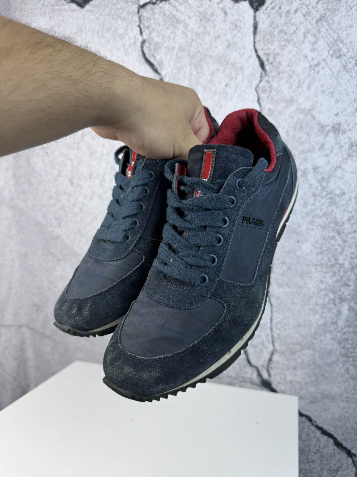 Prada Prada Suede Leather sneakers shoes Designer Luxury Rare Size US 6 / EU 39 - 1 Thumbnail