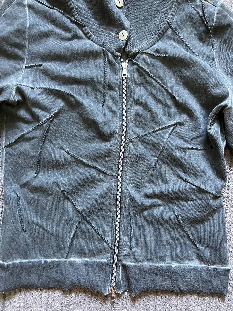 If Six Was Nine × Vintage Vintage Y2K Scar Owens Style Patchwork Zip Up Hoodie Size US S / EU 44-46 / 1 - 9 Thumbnail