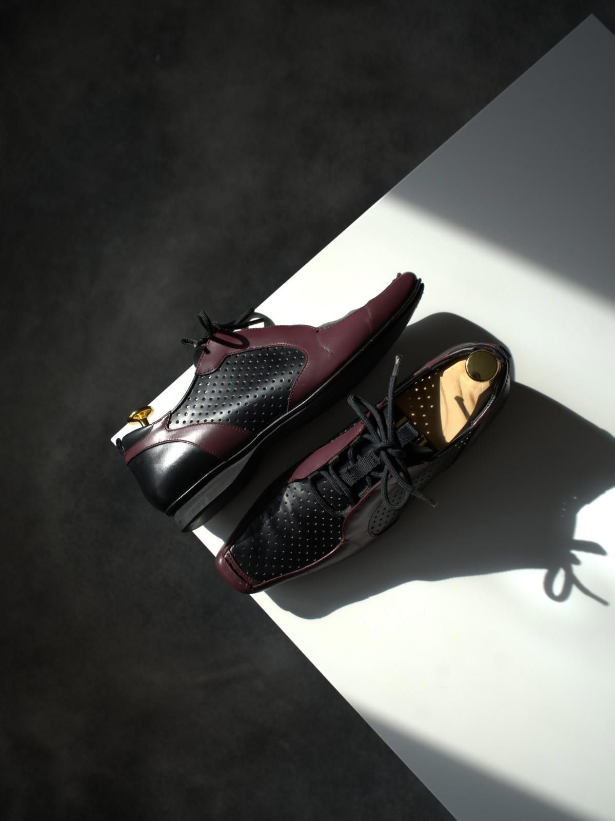 Prada 2000s Prada Square Toe Perforated Leather Purple Shoes Size US 4 / IT 34 - 2 Thumbnail