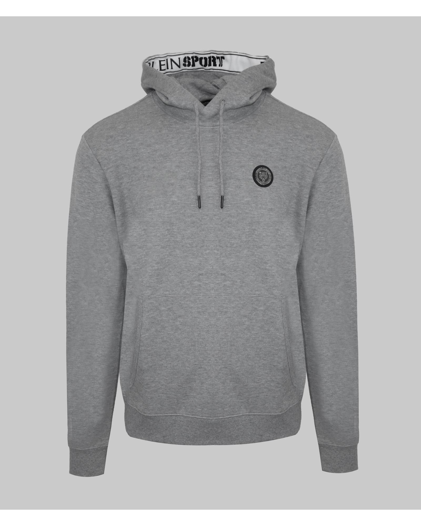 image of Philipp Plein Solid Colour Hooded Sweatshirt in Grey, Men's (Size 2XL)