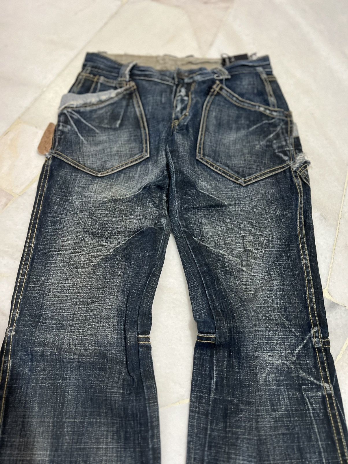 If Six Was Nine × Japanese Brand × Le Grande Bleu (L.G.B.) 🌈Flare 90’s style Tough Jean Smitth Distress Jean Size US 30 / EU 46 - 4 Thumbnail