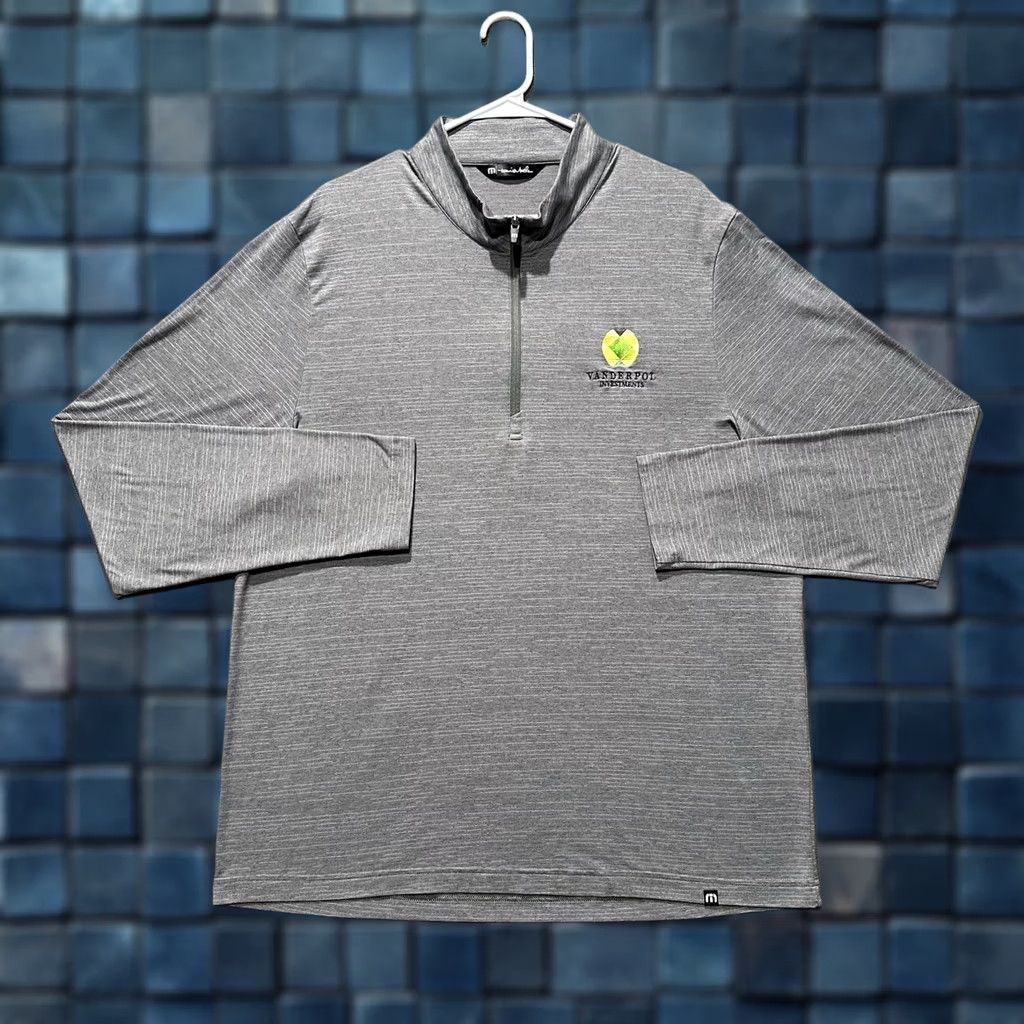TravisMathew Travis Mathew Crestview Pullover Mens XL Gray 1/4 Zip Golf Casual Activewear Travel Logo Embroidered Size US XL / EU 56 / 4 - 1 Thumbnail