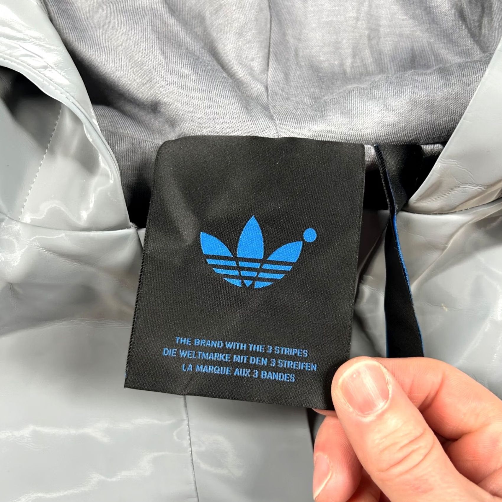 Adidas Adidas Hoodie Mens XL Blue Version Halfzip High Shine Faux Leather Water Resist Hoodie Size US XL / EU 56 / 4 - 3 Thumbnail