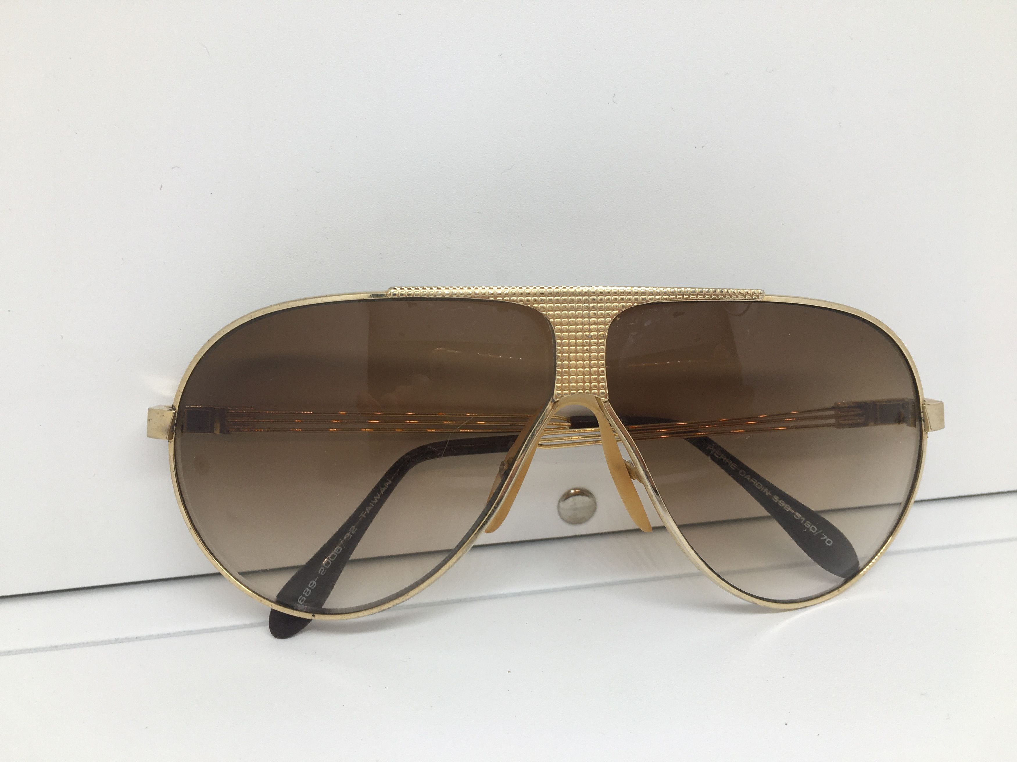 Pierre Cardin Vintage Pierre Cardin Gold Aviator Sunglasses Frame Pilot Size ONE SIZE - 8 Thumbnail