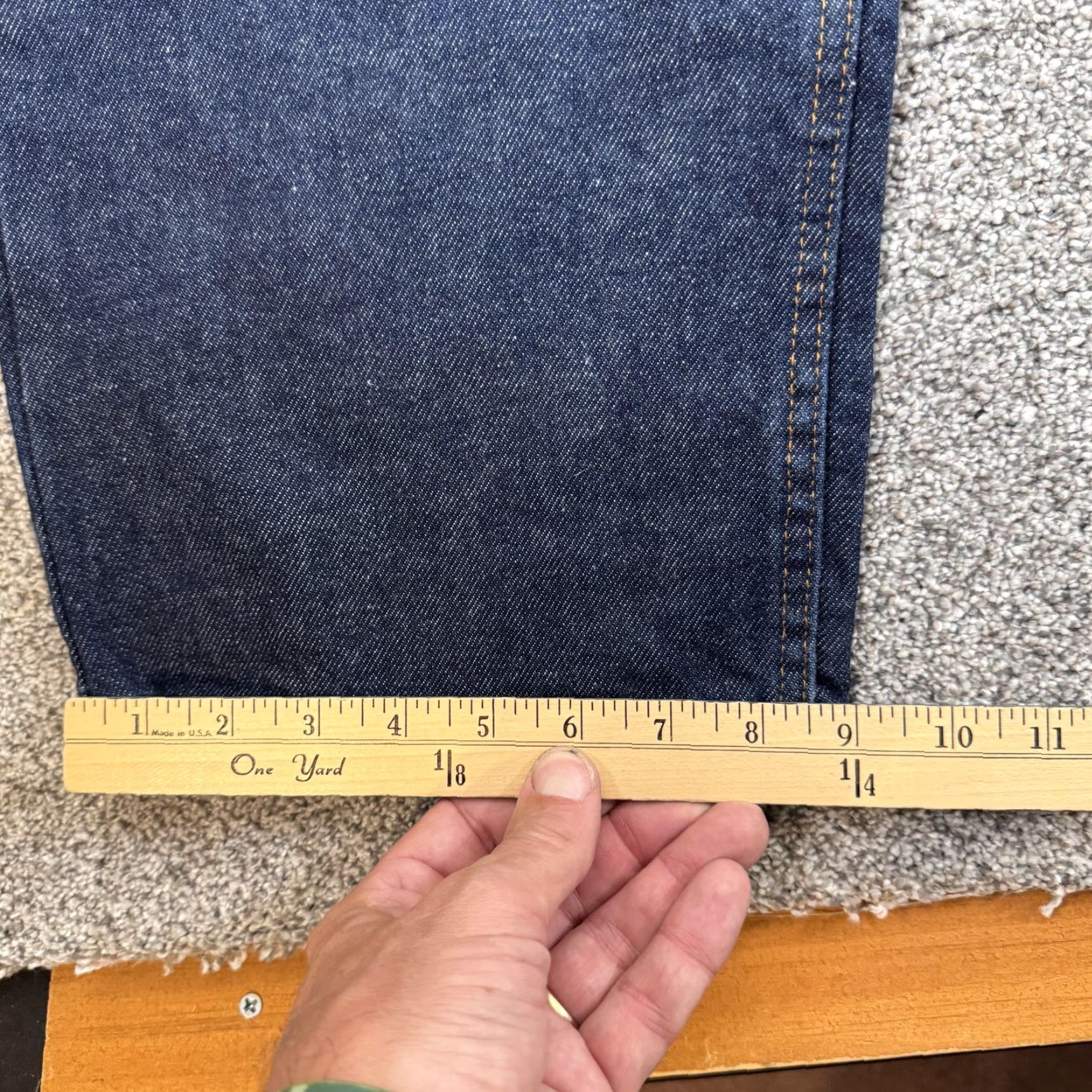 Vintage Tyndale Jeans Men 32x30 FR Flame-Resistant Blue Denim Indura I230T USA Zip Pockets 5-Pocket Mens Straight Jeans Size US 34 / EU 50 - 3 Thumbnail