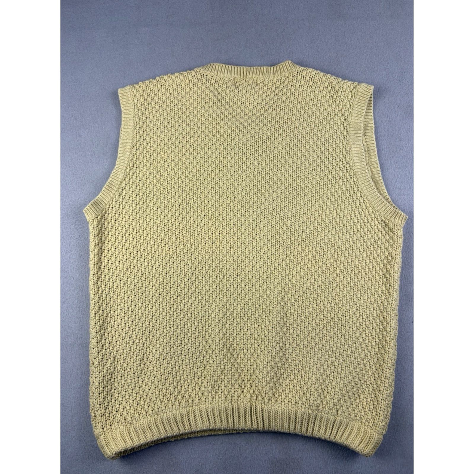 Vintage VINTAGE The J. Peterman Company Sweater Vest Mens L Green Chunky-Knit Cotton V-Neck 90s Mens Size US L / EU 52-54 / 3 - 5 Thumbnail