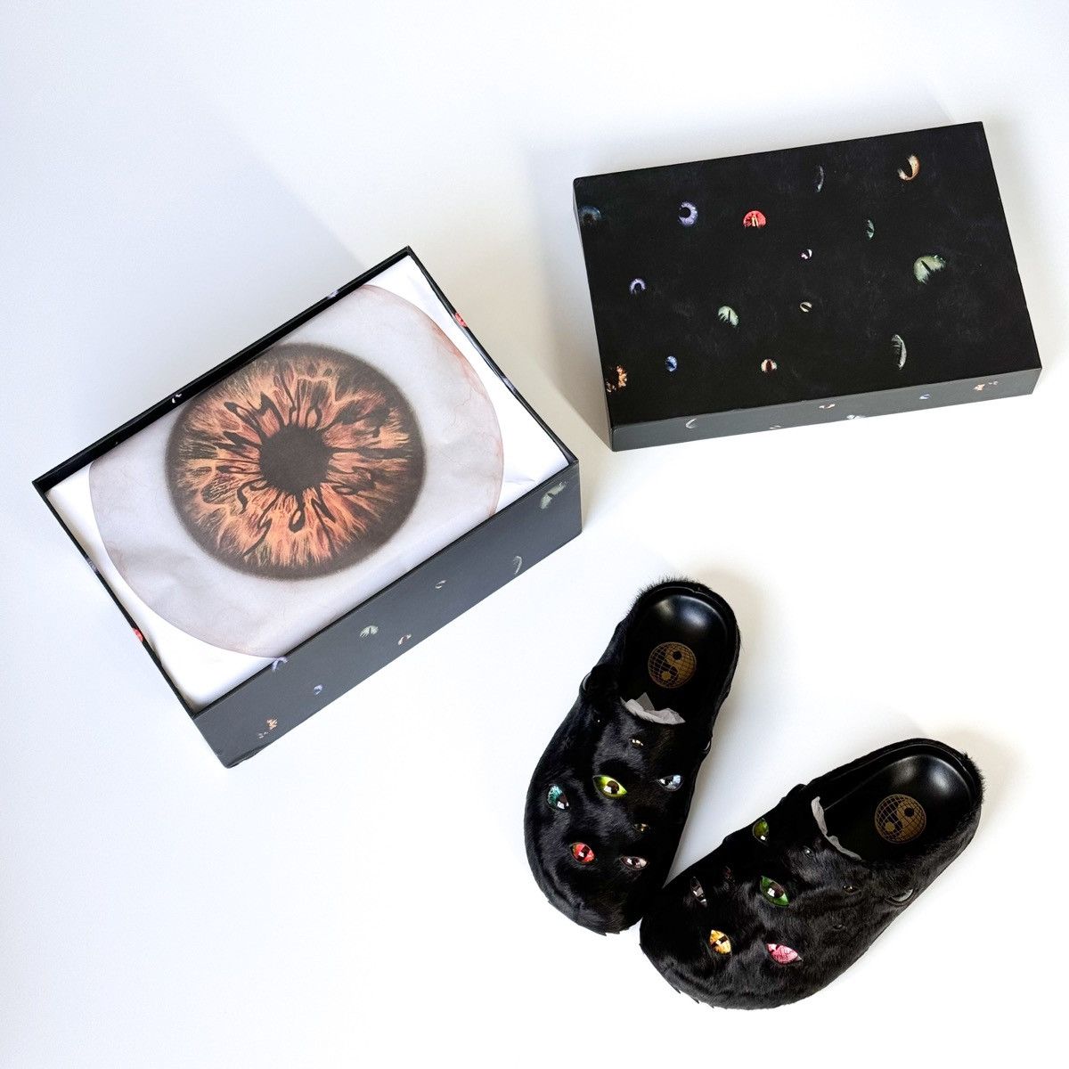 ESENES WORLDWIDE Eyeball Mules Black Size US 5 / EU 37 - 1 Thumbnail