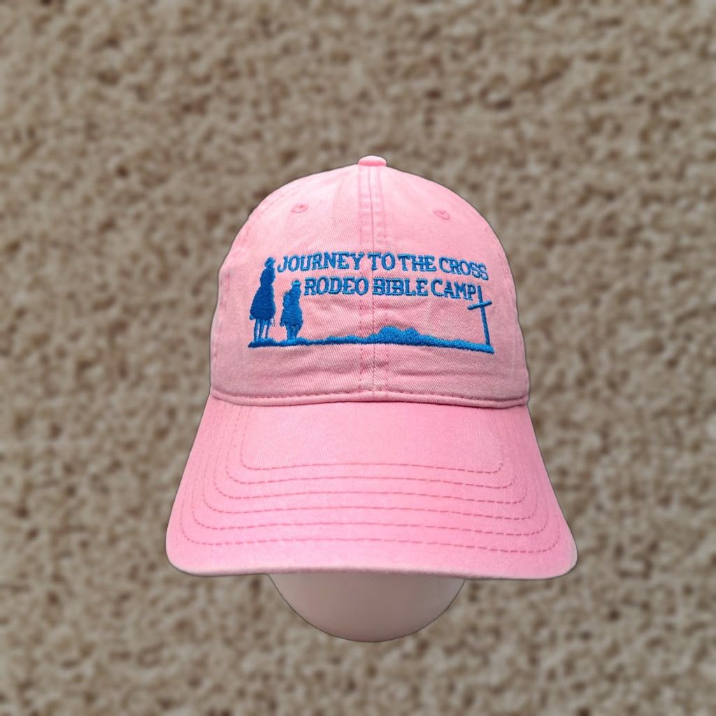 Vintage Rodeo Bible Camp Hat Cap Journey To The Cross Strap Back Adult OS Pink Cotton Size ONE SIZE - 1 Thumbnail