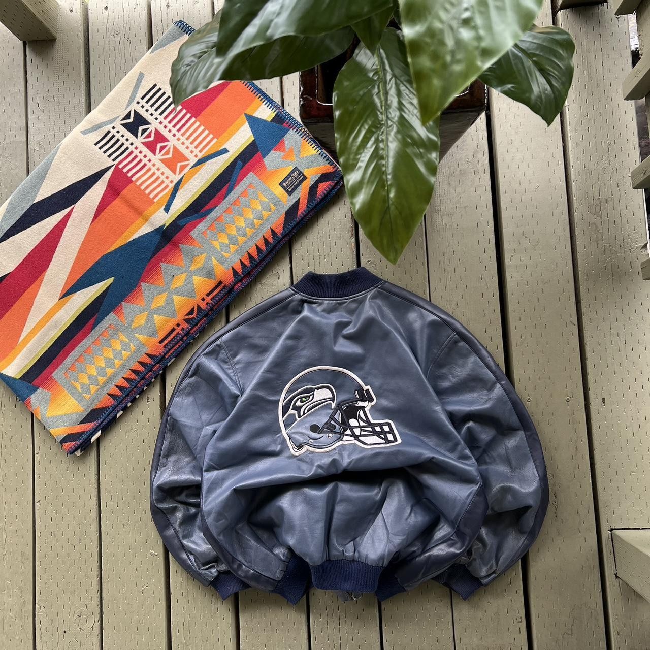 NFL Vintage Seattle Seahawks Jacket NFL Embroidered Mens Navy Size US M / EU 48-50 / 2 - 5 Thumbnail