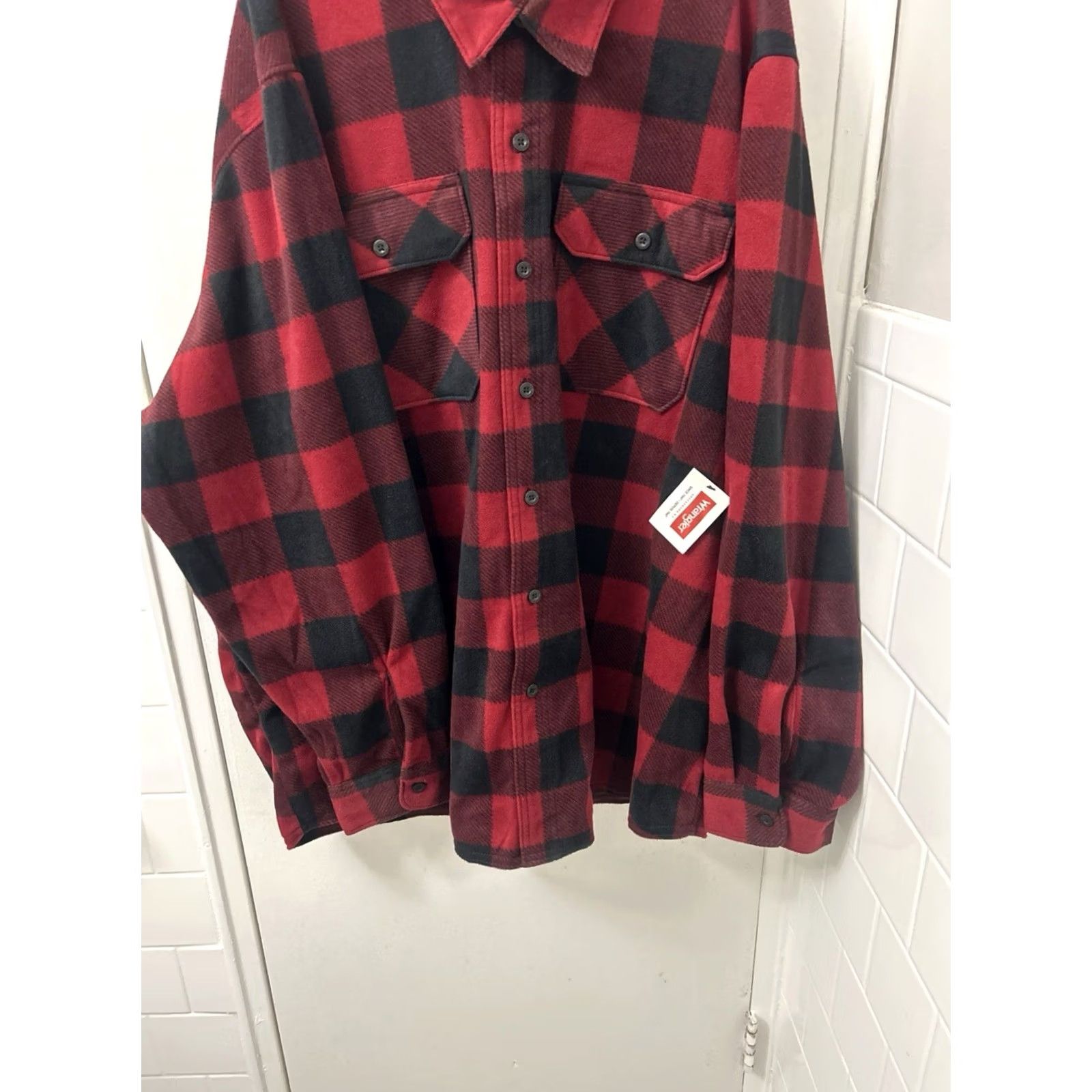 Wrangler VINTAGE? No. Wrangler Authentics Fleece Shirt Mens 3XL Red Black Buffalo Plaid L/S NWT Size US XXL / EU 58 / 5 - 3 Thumbnail
