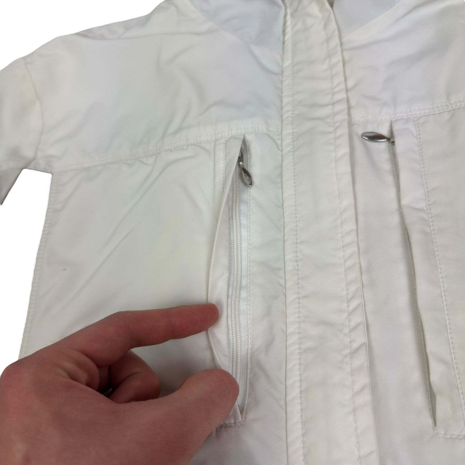 Nike Nike Womens White Swoosh Full Zip Windbreaker Jacket S (4-6) Size S / US 4 / IT 40 - 12 Thumbnail