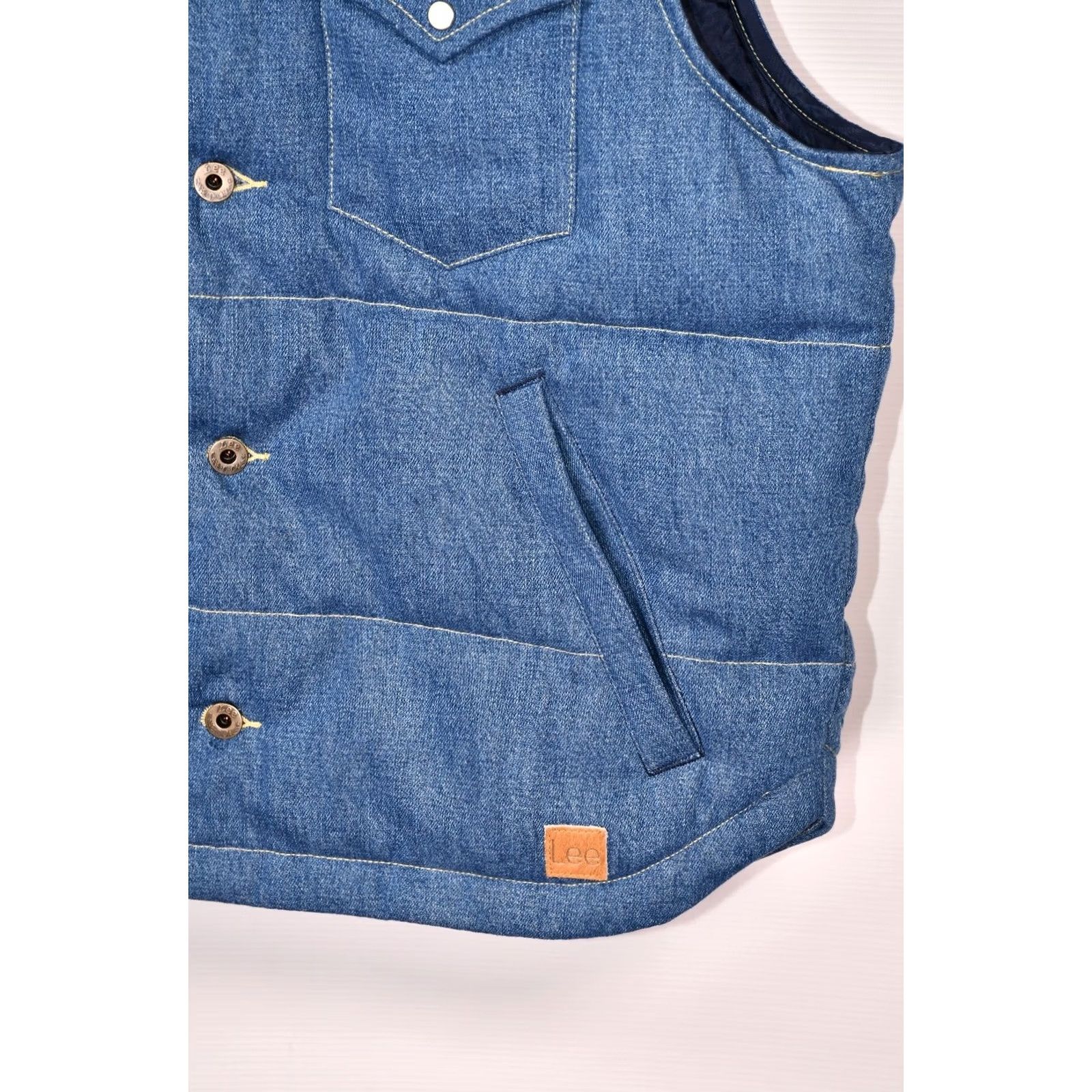 Lee Lee 101+ Limited Edition 125th Anniversary Denim Down Vest Men L Blue Cotton Down Vest Size US L / EU 52-54 / 3 - 4 Thumbnail