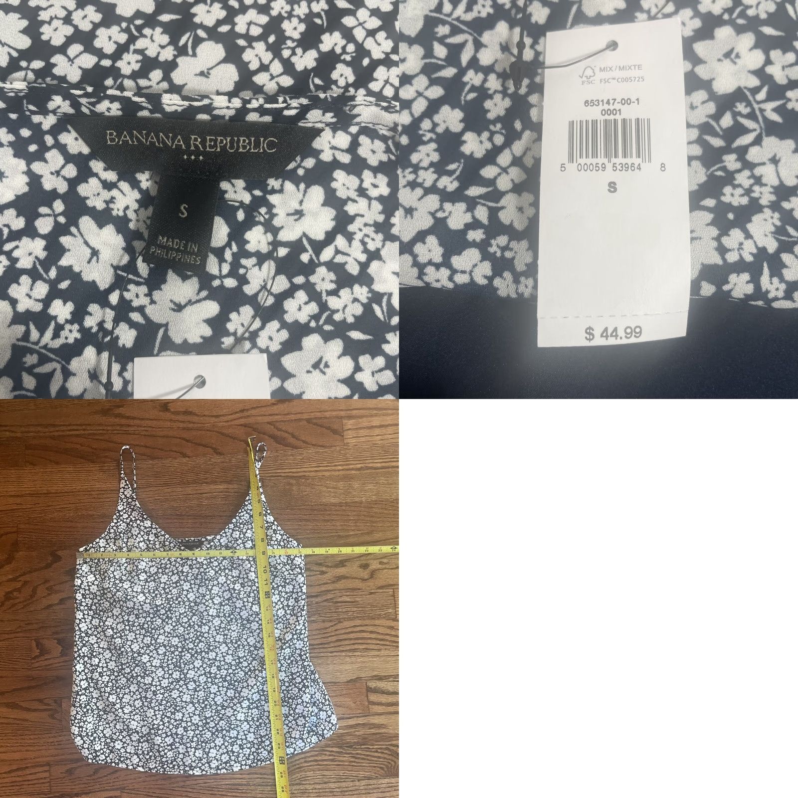 Banana Republic VINTAGE Banana Republic? No, Vintage: No. Banana Republic Women Blouse S Navy Blue Floral Spaghetti Sleeveless NWT Sized Small Size S / US 4 / IT 40 - 11 Thumbnail