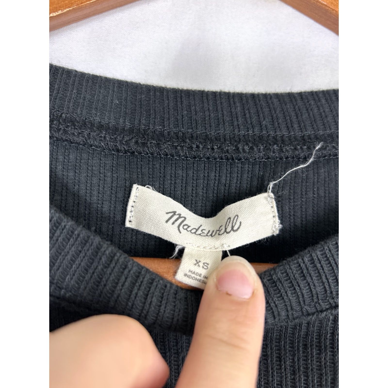Madewell Madewell XS rib T-Shirt Dress Black Front Pocket Chest Cotton Blend Dress T-Shirt Women XS Black Pockets 90s? Size XS / US 0-2 / IT 36-38 - 7 Thumbnail