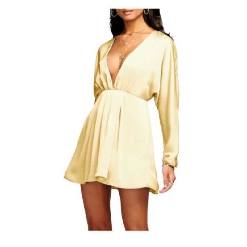 Ramy Brook Ramy Brook “Tanya” V-Neck Satin Mini Dress – Size 10 Size L / US 10 / IT 46 - 11 Thumbnail