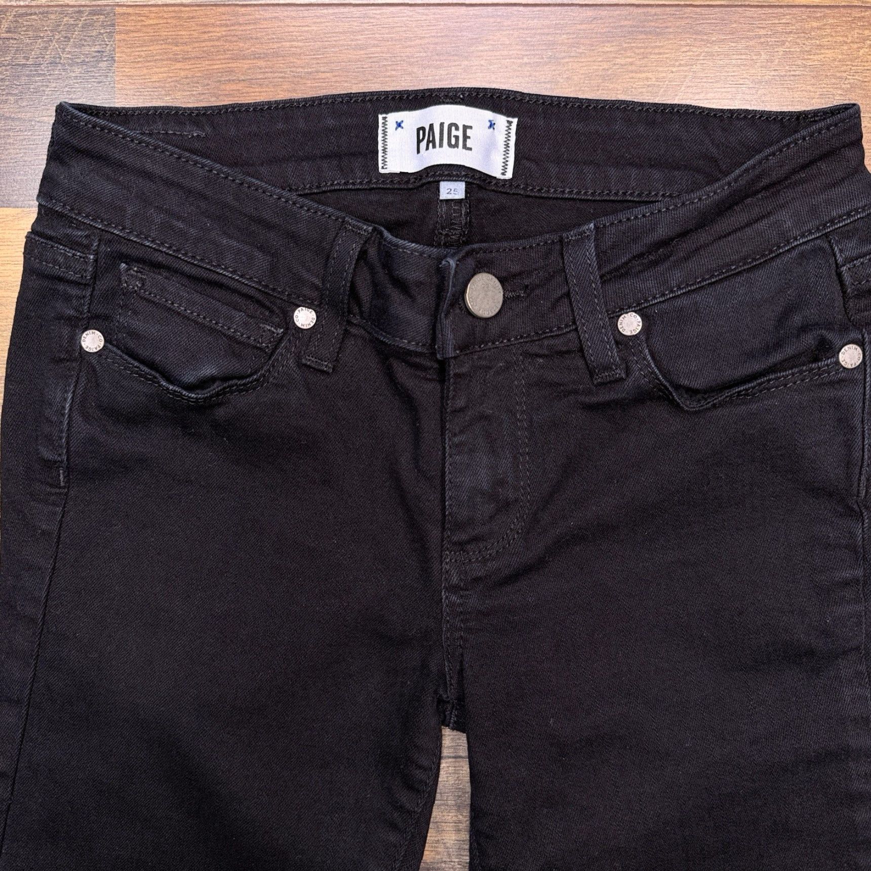 Paige Paige Jeans Women 25 Black Ankle Skinny Low Rise Stretch USA Size 42" / US 20 - 3 Thumbnail