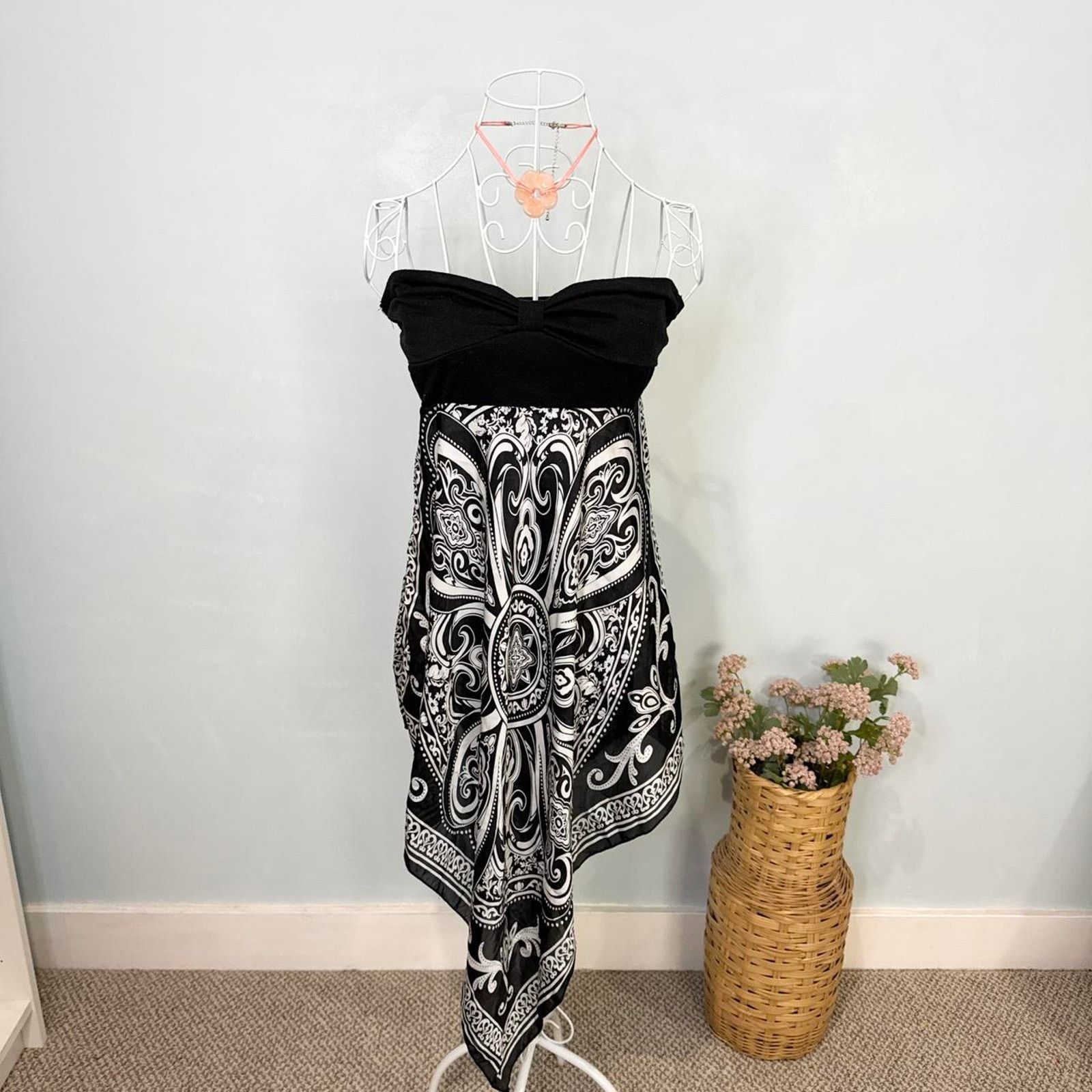 Other vintage y2k black and white babydoll tube top /mini dress Size S / US 4 / IT 40 - 6 Thumbnail