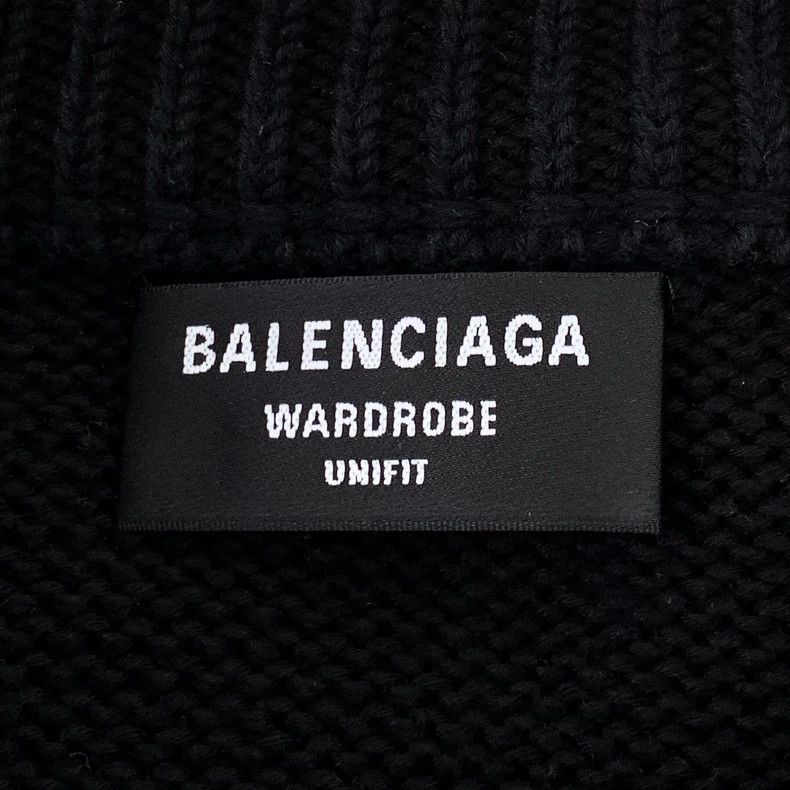 Balenciaga Balenciaga Black monogrammed diamond cotton crewneck long- Size US M / EU 48-50 / 2 - 6 Thumbnail
