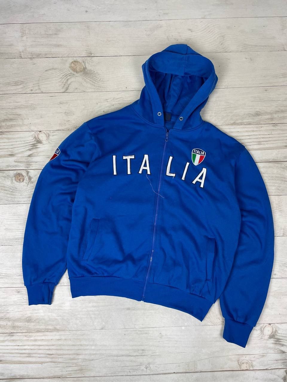 Vintage Vintage Italy Big Logo Full Zip Hoodie Soccer Y2K Size US XXL / EU 58 / 5 - 1 Thumbnail