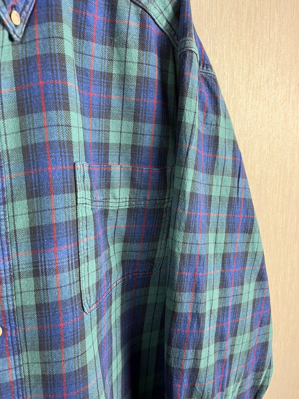 Flannel × L.L. Bean Vintage LL Bean plaid tartan flannel shirt USA with pocket Size US L / EU 52-54 / 3 - 8 Thumbnail