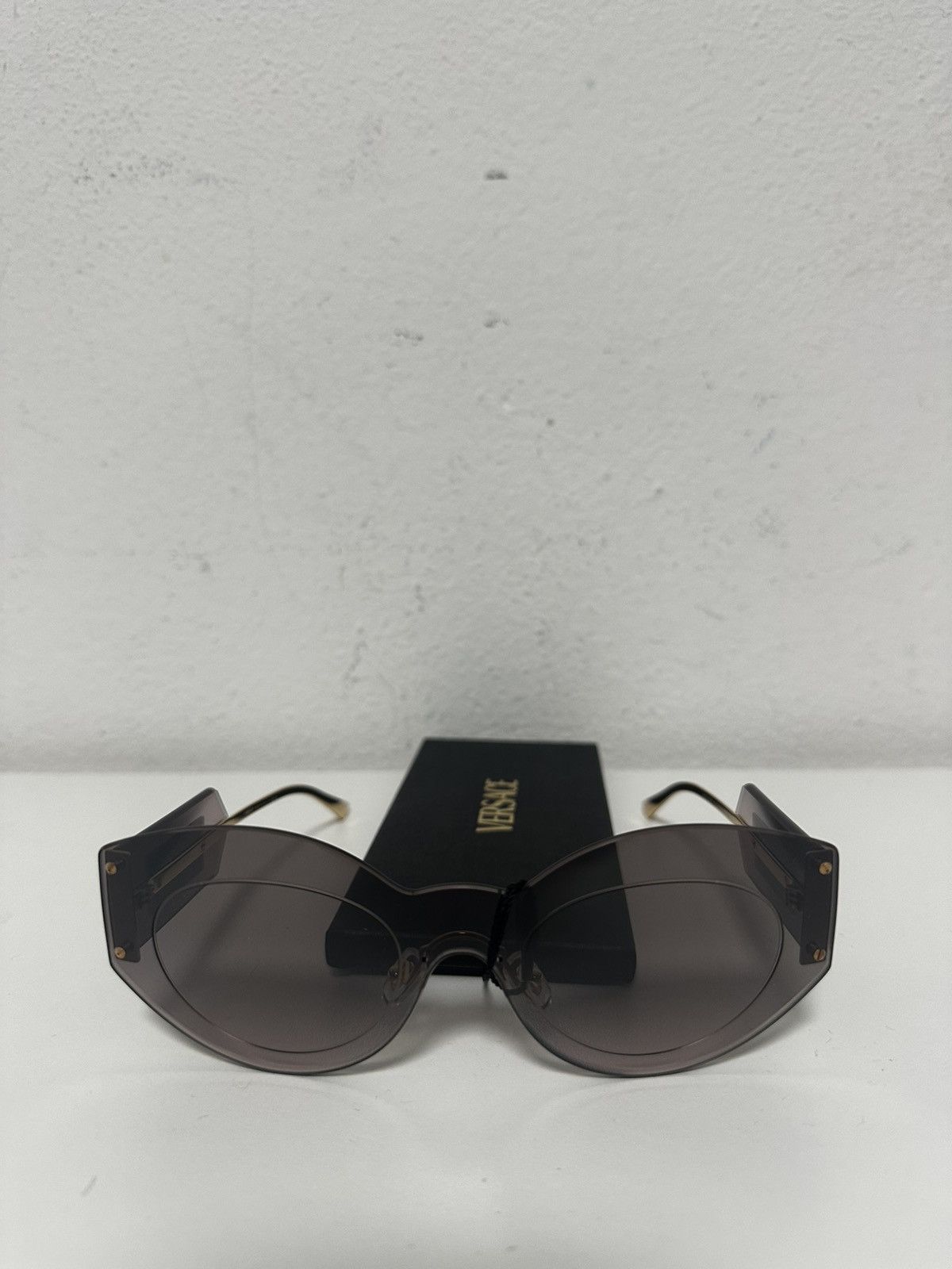 Versace Versace Damier Plaque Shield Sunglasses Size ONE SIZE - 1 Thumbnail
