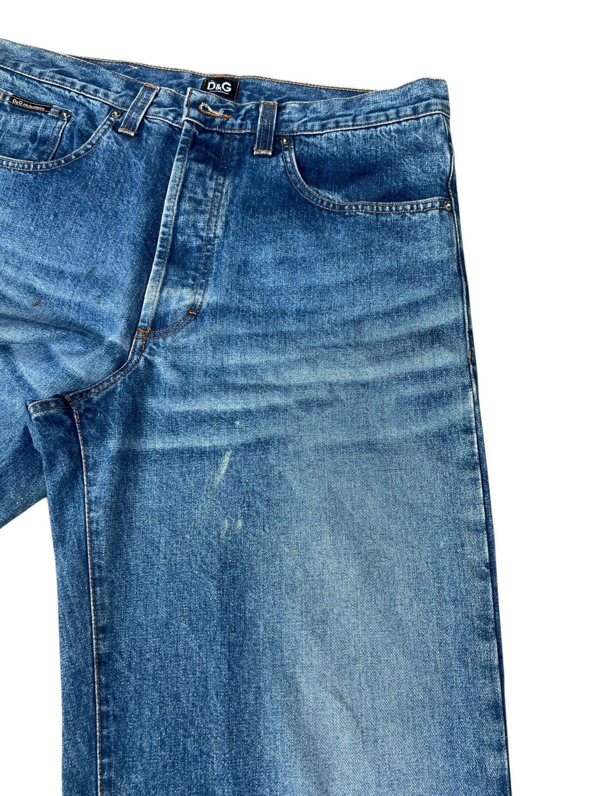 Dolce & Gabbana Vintage Dolce&Gabbana Stains Fade Denim Baggy Wide Jeans Size US 33 - 9 Thumbnail