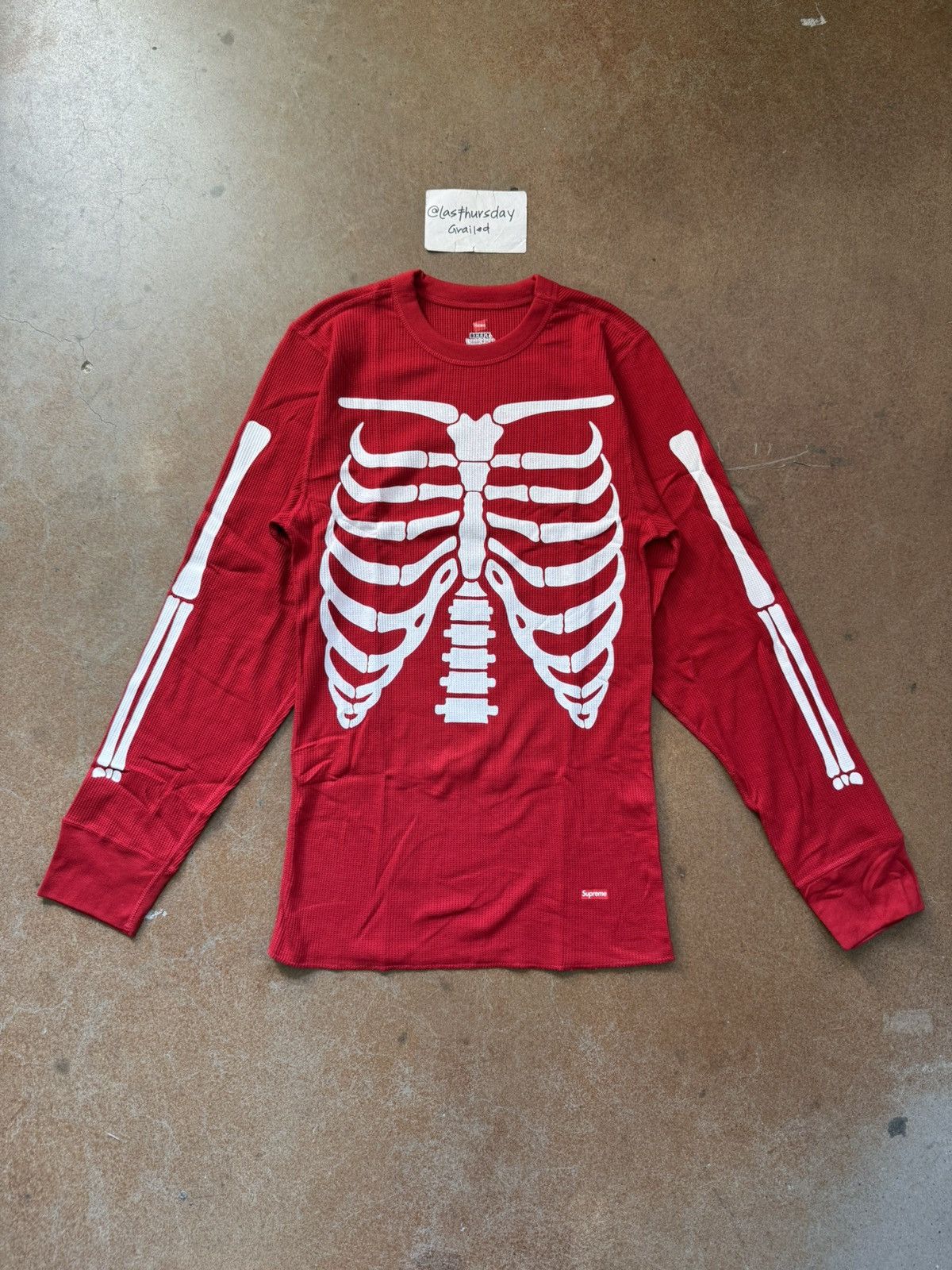 Hanes × Supreme Supreme x Hanes Bone Skeleton Thermal Red Large Size US L / EU 52-54 / 3 - 1 Thumbnail