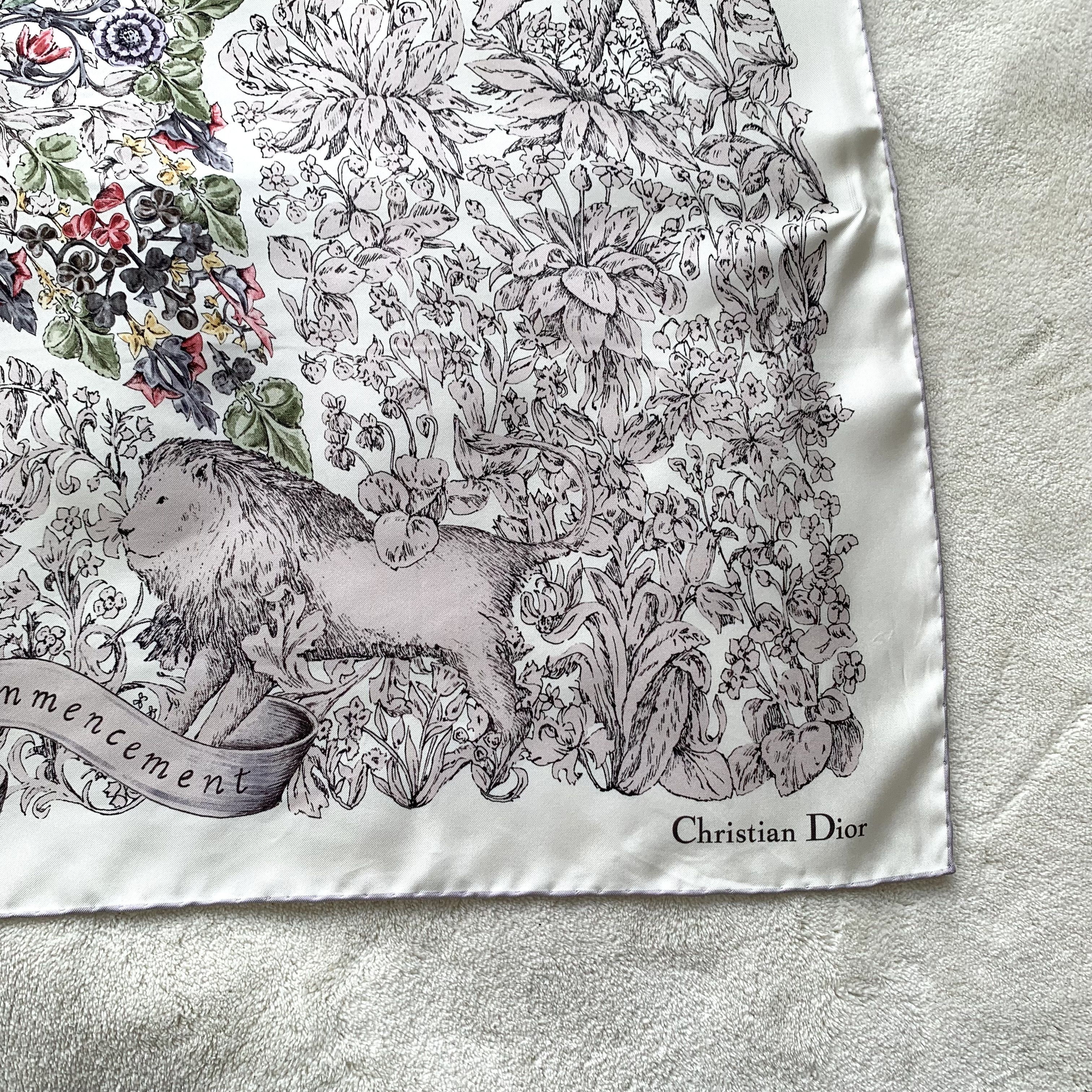 Dior Dior Star & Animal Print Silk Scarf White (90×90 cm) Size ONE SIZE - 4 Thumbnail
