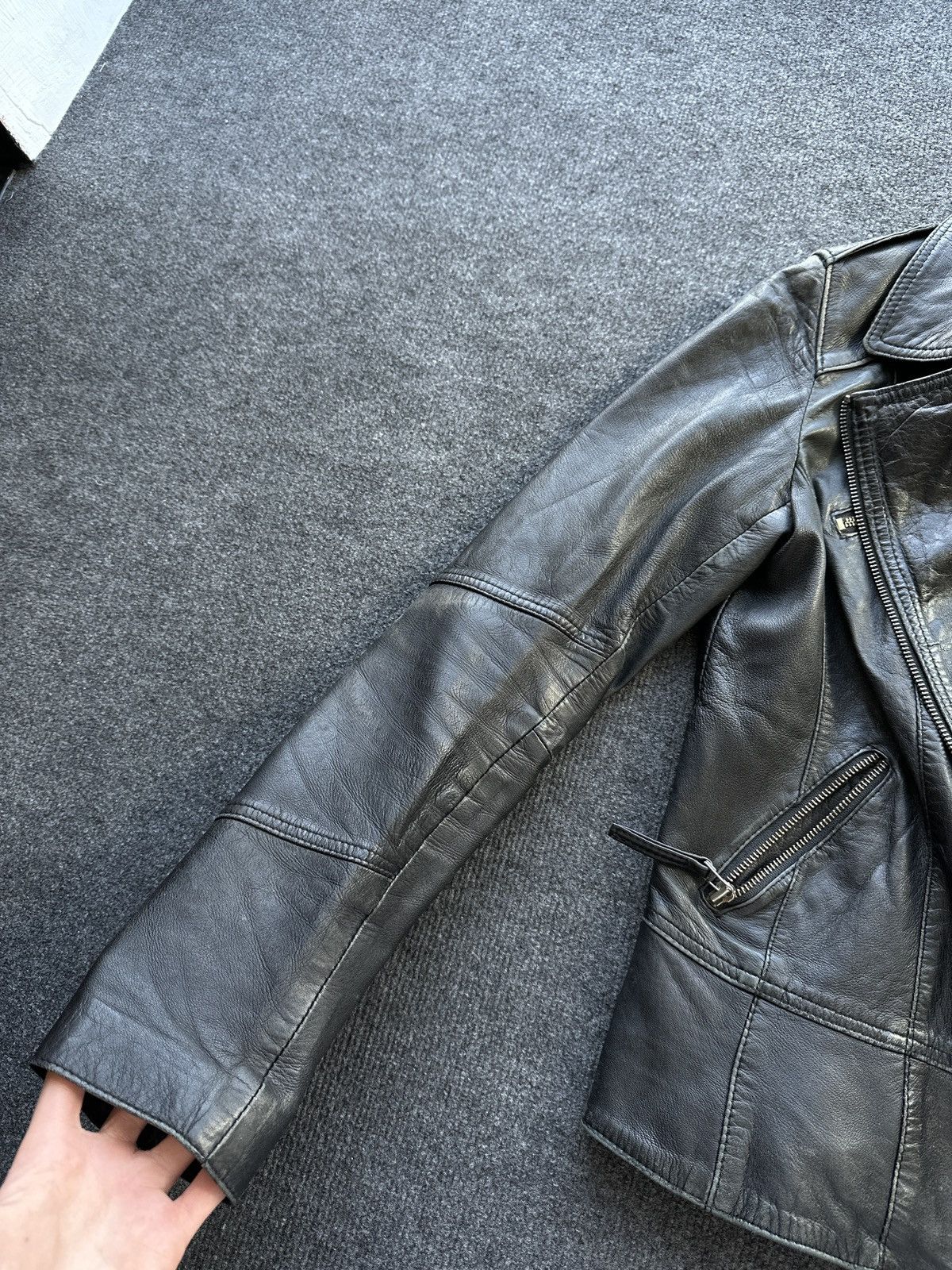 Leather 🚨 LEATHER WOMEN OPIUM MULTIPOCKET JACKET ZIP AVANT GARDE Size S / US 4 / IT 40 - 6 Thumbnail
