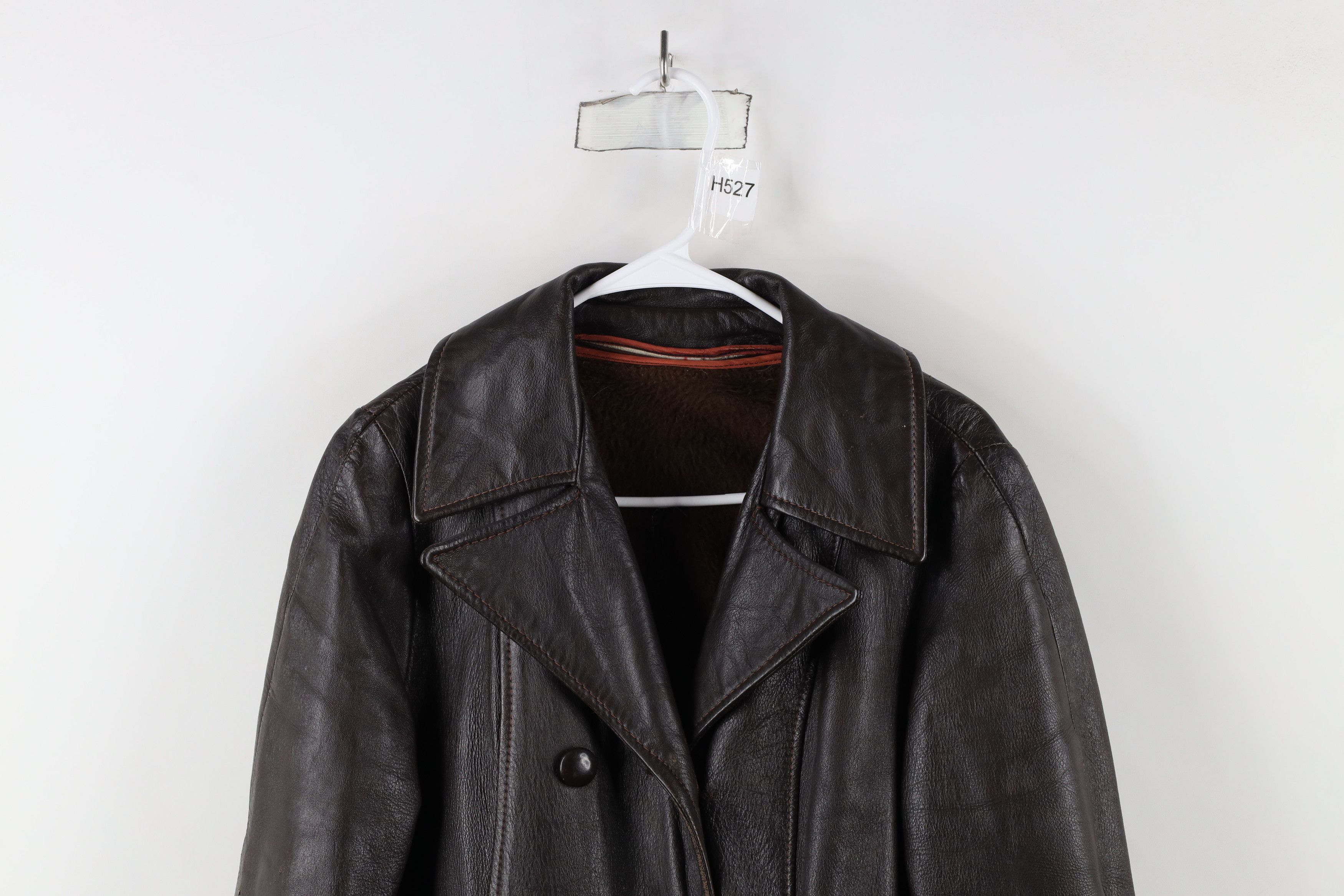 Vintage Vintage 60s 70s Streetwear Leather Double Breasted Jacket Size US L / EU 52-54 / 3 - 2 Thumbnail